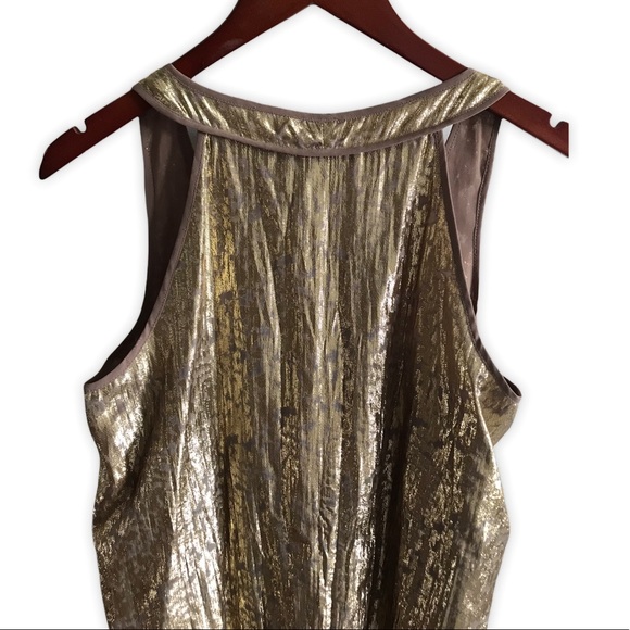 Kenneth Cole Gold Leaf Racer Back Tank Top Shimmer - Picture 5 of 8